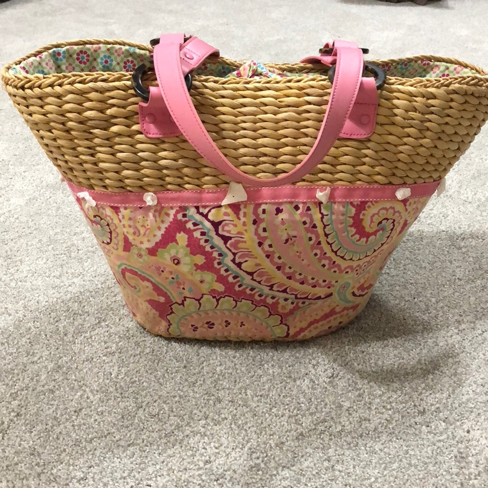 Vera Bradley Straw Beach Tote